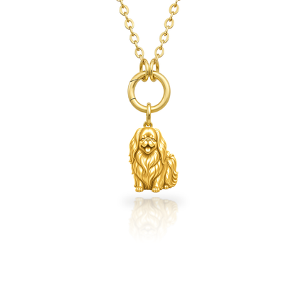 Soulyshine Pekingese Purest Bond Dog Companion Charm Necklace - 18K Gold Vermeil front