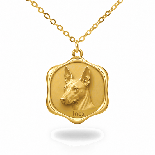 Soulyshine Peruvian Inca Orchid Precious Paw personalized pet photo necklace - 18K Gold Vermeil front
