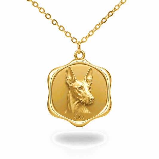 Soulyshine Pharaoh Hound Precious Paw personalized pet photo necklace - 18K Gold Vermeil front