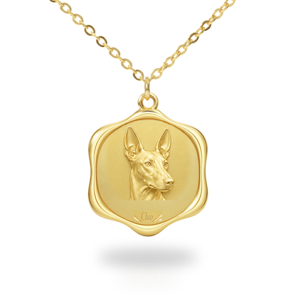 Soulyshine Pharaoh Hound Precious Paw personalized pet photo necklace - 18K Gold Vermeil front