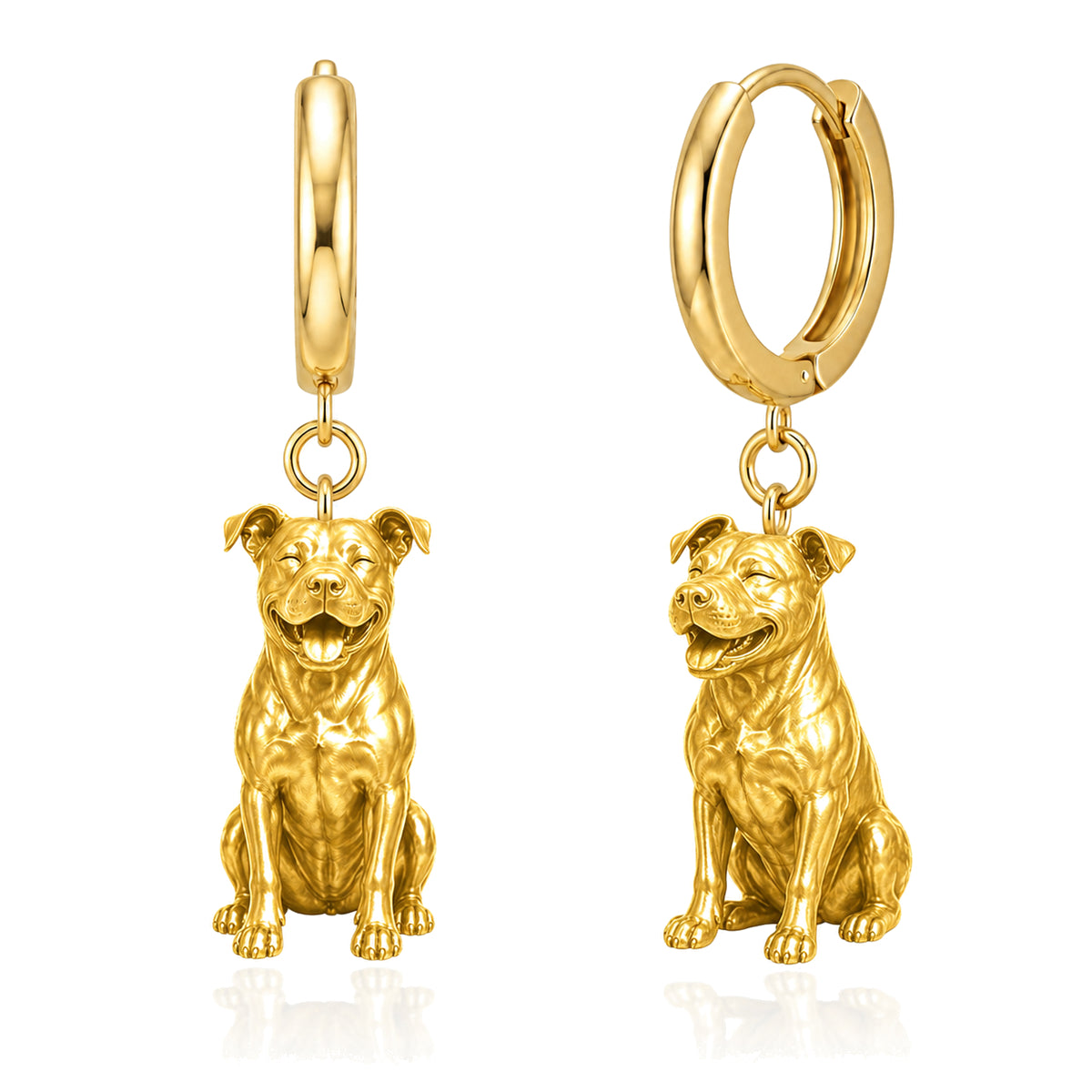 Pit Bull personalized companion handcrafted huggie earrings