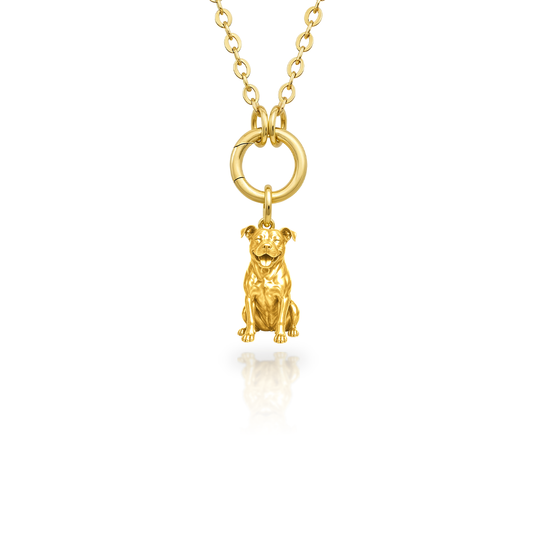 Soulyshine Pit Bull Purest Bond Dog Companion Charm Necklace - 18K Gold Vermeil front