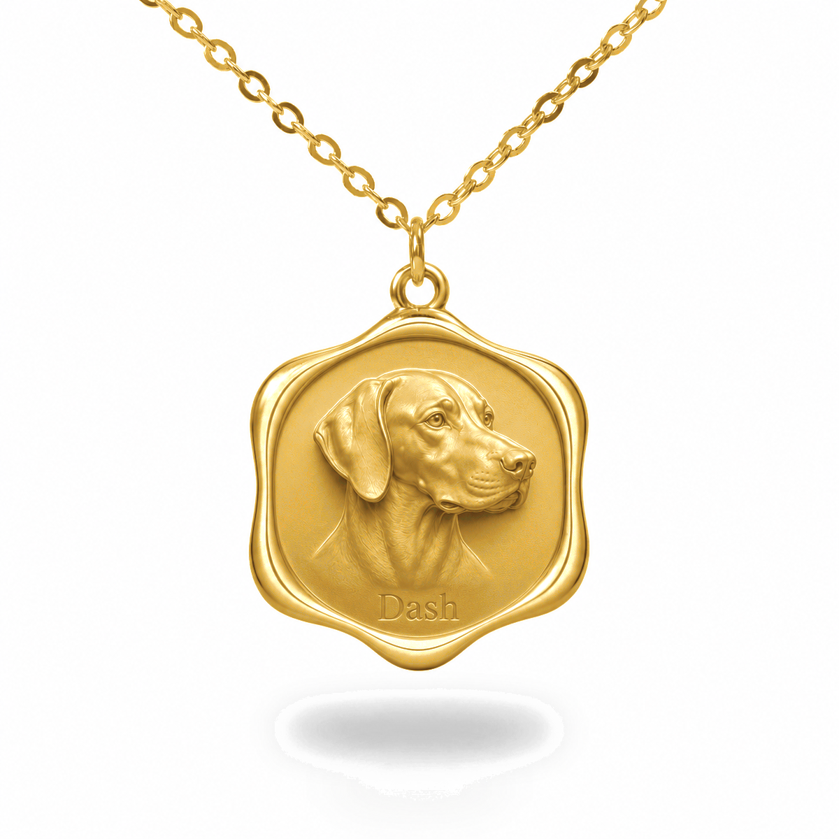Soulyshine Pointer Precious Paw personalized pet photo necklace - 18K Gold Vermeil front