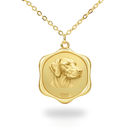 Soulyshine Pointer Precious Paw personalized pet photo necklace - 18K Gold Vermeil front