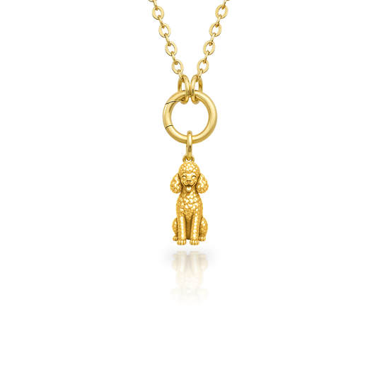 Soulyshine Poodle miniature Purest Bond Dog Companion Charm Necklace - 18K Gold Vermeil front