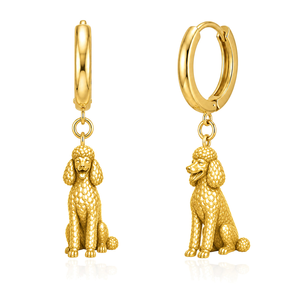 Poodle standard personalized companion handcrafted huggie earrings