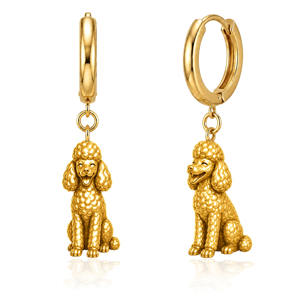 Poodle toy personalized companion handcrafted huggie earrings