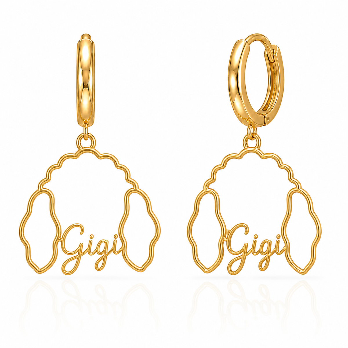 Poodle toy Gigi personalized pet face earrings