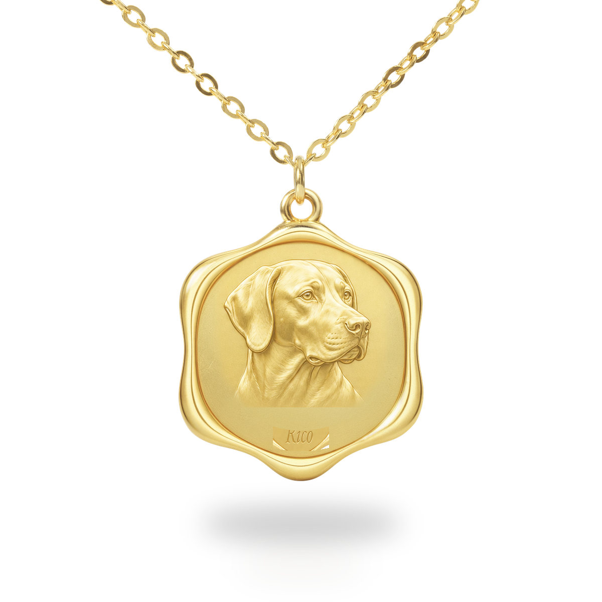 Soulyshine Portuguese Pointer Precious Paw personalized pet photo necklace - 18K Gold Vermeil front