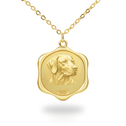 Soulyshine Portuguese Pointer Precious Paw personalized pet photo necklace - 18K Gold Vermeil front