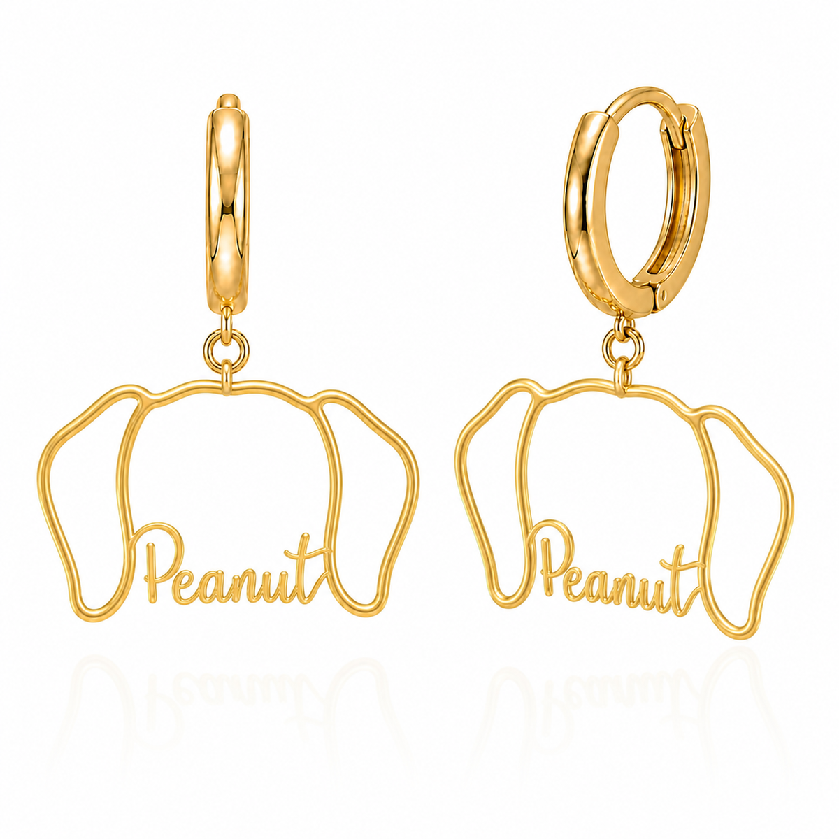 Puggle Peanut personalized pet face earrings