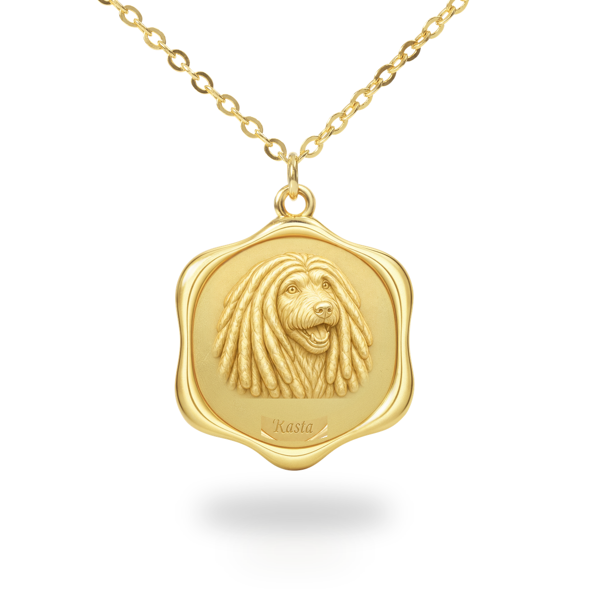 Soulyshine Puli Precious Paw personalized pet photo necklace - 18K Gold Vermeil front