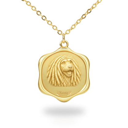 Soulyshine Puli Precious Paw personalized pet photo necklace - 18K Gold Vermeil front