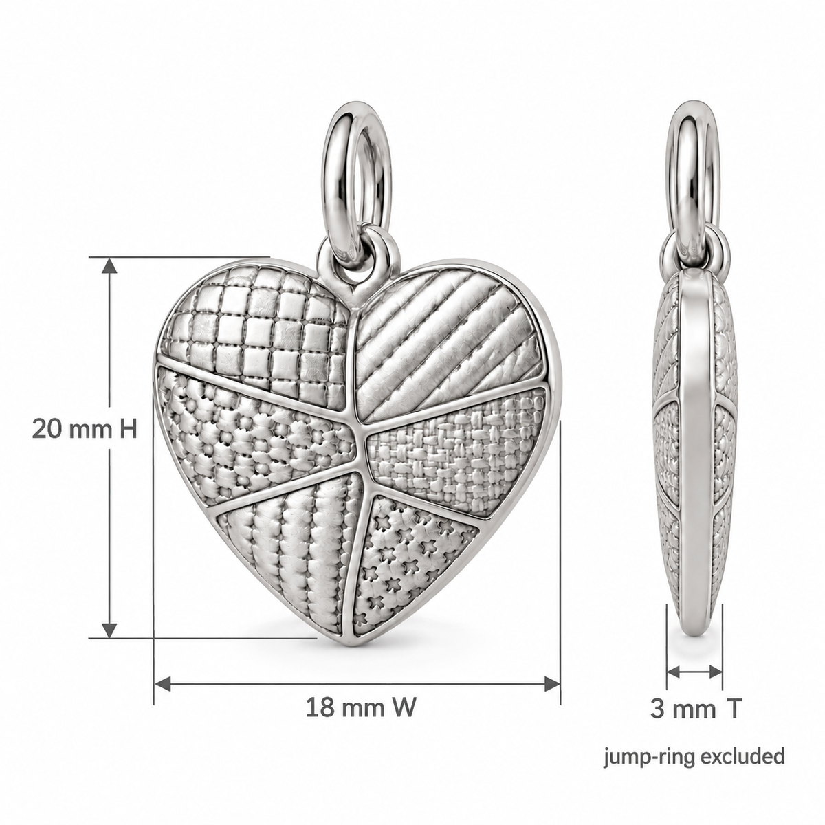 Patchwork Heart Charm