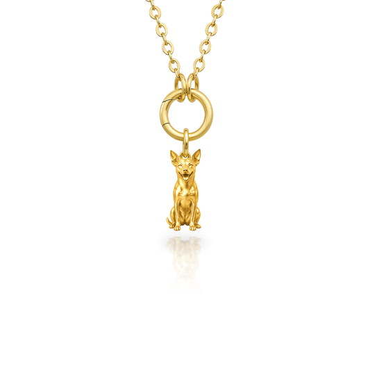 Soulyshine Rat Terrier Purest Bond Dog Companion Charm Necklace - 18K Gold Vermeil front