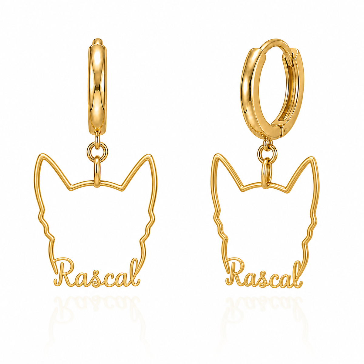 Rat Terrier Rascal personalized pet face earrings