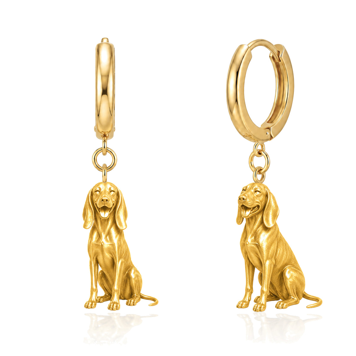 Redbone Coonhound personalized companion handcrafted huggie earrings