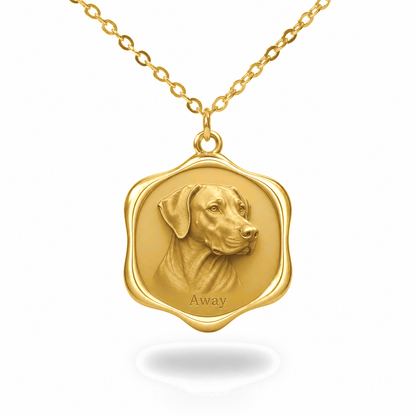 Soulyshine Rhodesian Ridgeback Precious Paw personalized pet photo necklace - 18K Gold Vermeil front