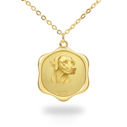 Soulyshine Rhodesian Ridgeback Precious Paw personalized pet photo necklace - 18K Gold Vermeil front