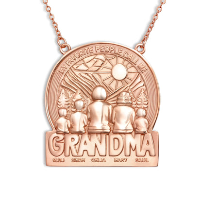 Soulyshine Personalized Favorite People Call Me Grandma - Handmade Necklace in Silver/14K Gold Vermeil