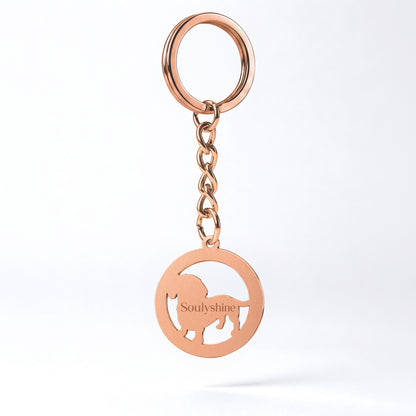 Soulyshine Precious Paw - Upload Pet Portrait Photo Circle Keychain