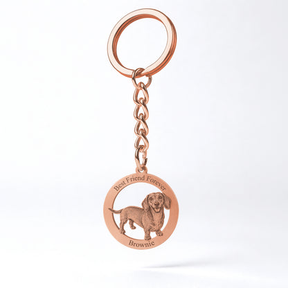 Soulyshine Precious Paw - Upload Pet Portrait Photo Circle Keychain