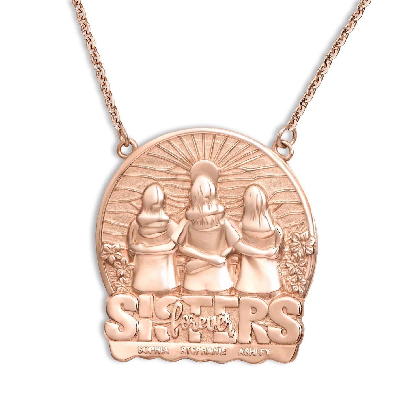 Soulyshine Personalized Sister Forever - Handmade Necklace in Silver/14K Gold Vermeil