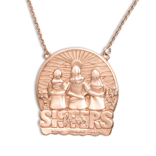 Soulyshine Personalized Sister Forever - Handmade Necklace in Silver/14K Gold Vermeil