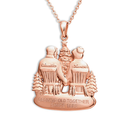 Soulyshine Personalized Christmas Couple Growing Old Together - Handmade Necklace in Silver/14K Gold Vermeil