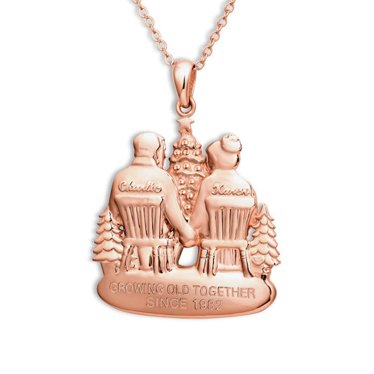 Soulyshine Personalized Christmas Couple Growing Old Together - Handmade Necklace in Silver/14K Gold Vermeil