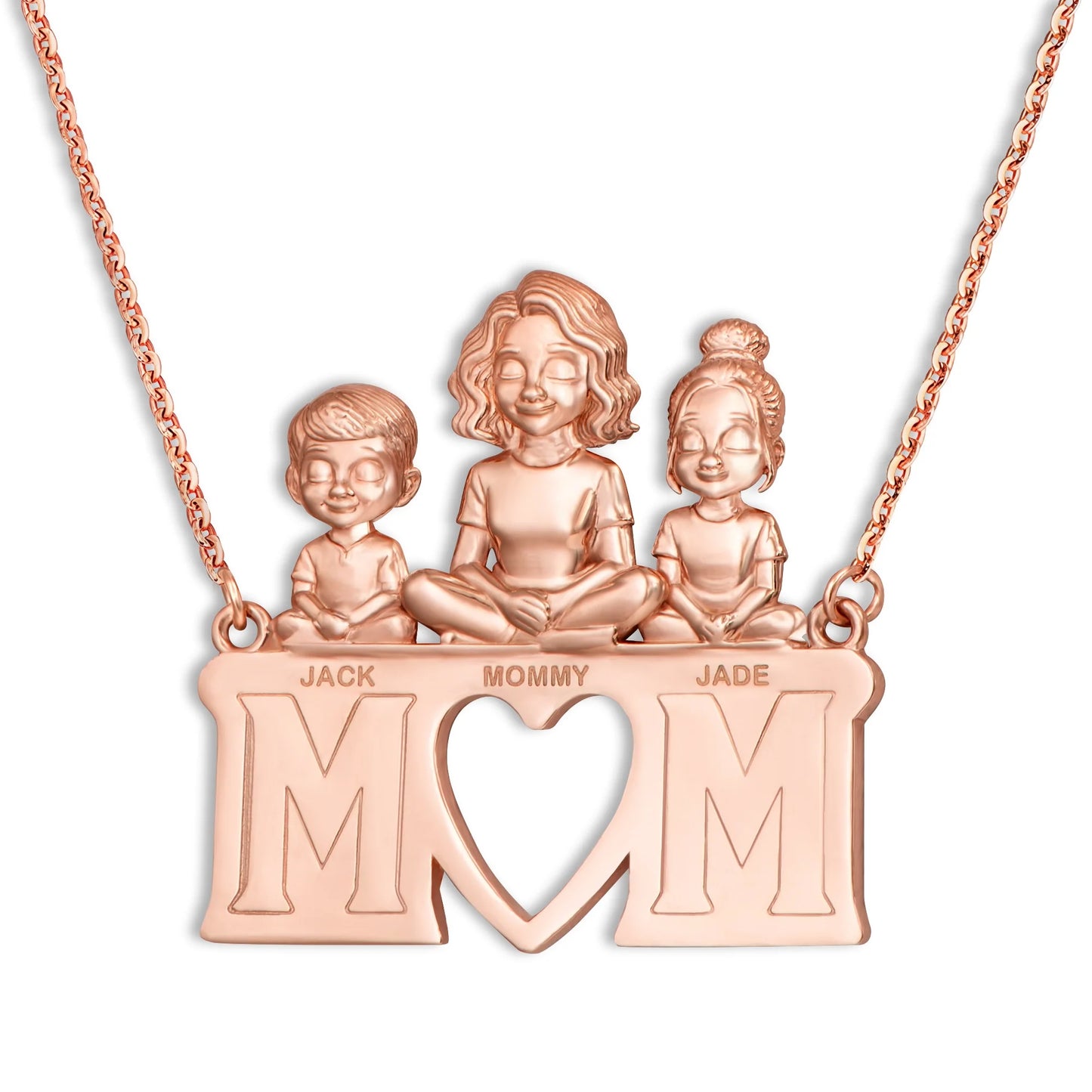 Soulyshine Personalized Mom and Her Children - Handmade Necklace in Silver/14K Gold Vermeil