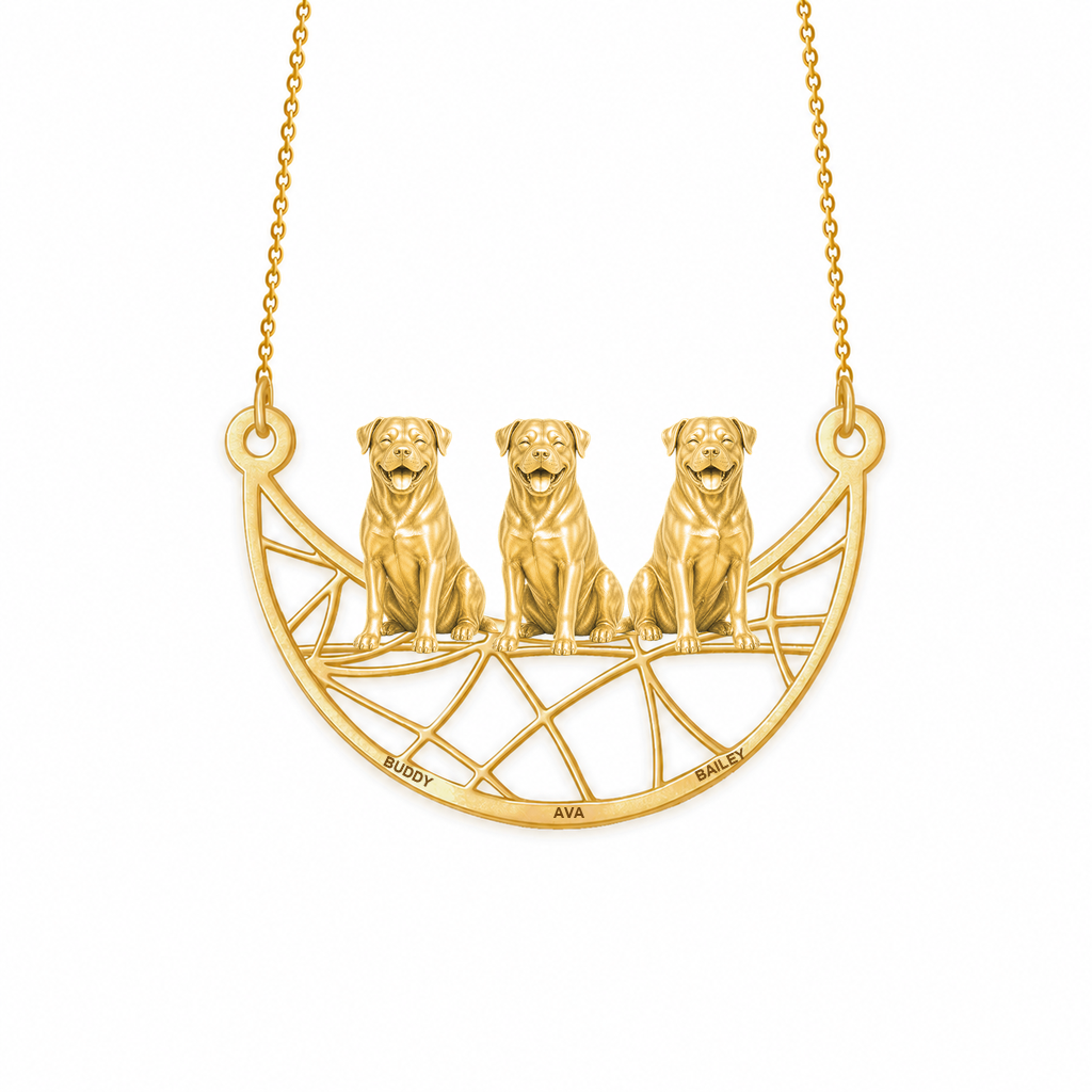 Soulyshine Rottweiler Eternal Paw personalized pets necklace