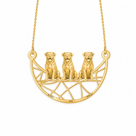 Soulyshine Rottweiler Eternal Paw personalized pets necklace