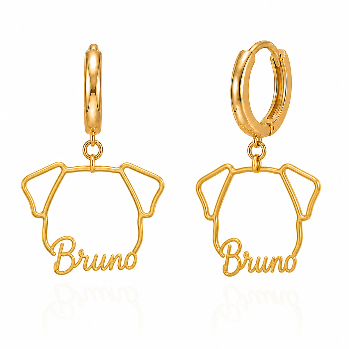 Rottweiler Bruno personalized pet face earrings