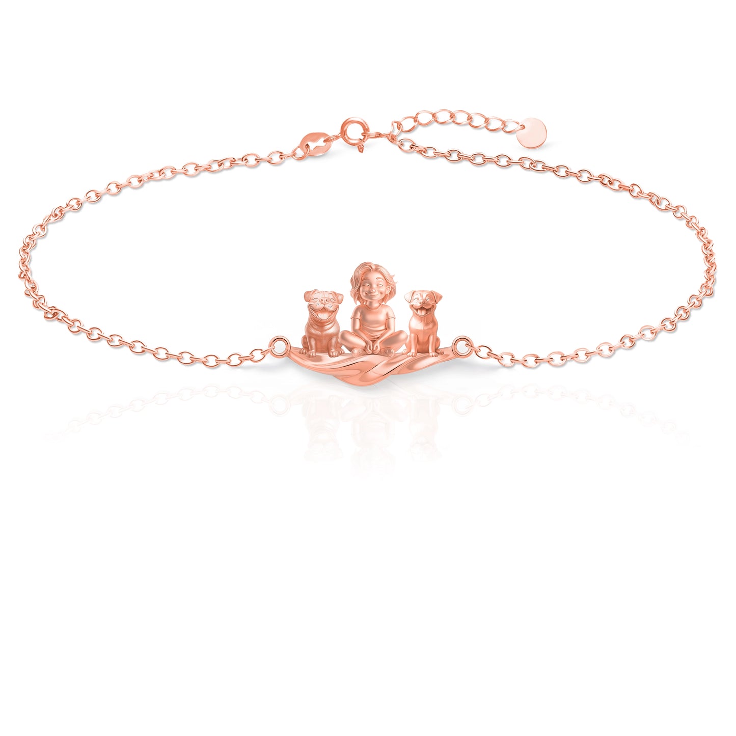 Soulyshine Personalized Girl And Her Pets - Handcrafted Bracelet