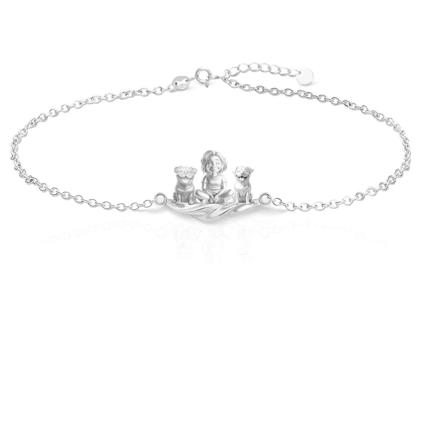 Soulyshine Personalized Girl And Her Pets - Handcrafted Bracelet