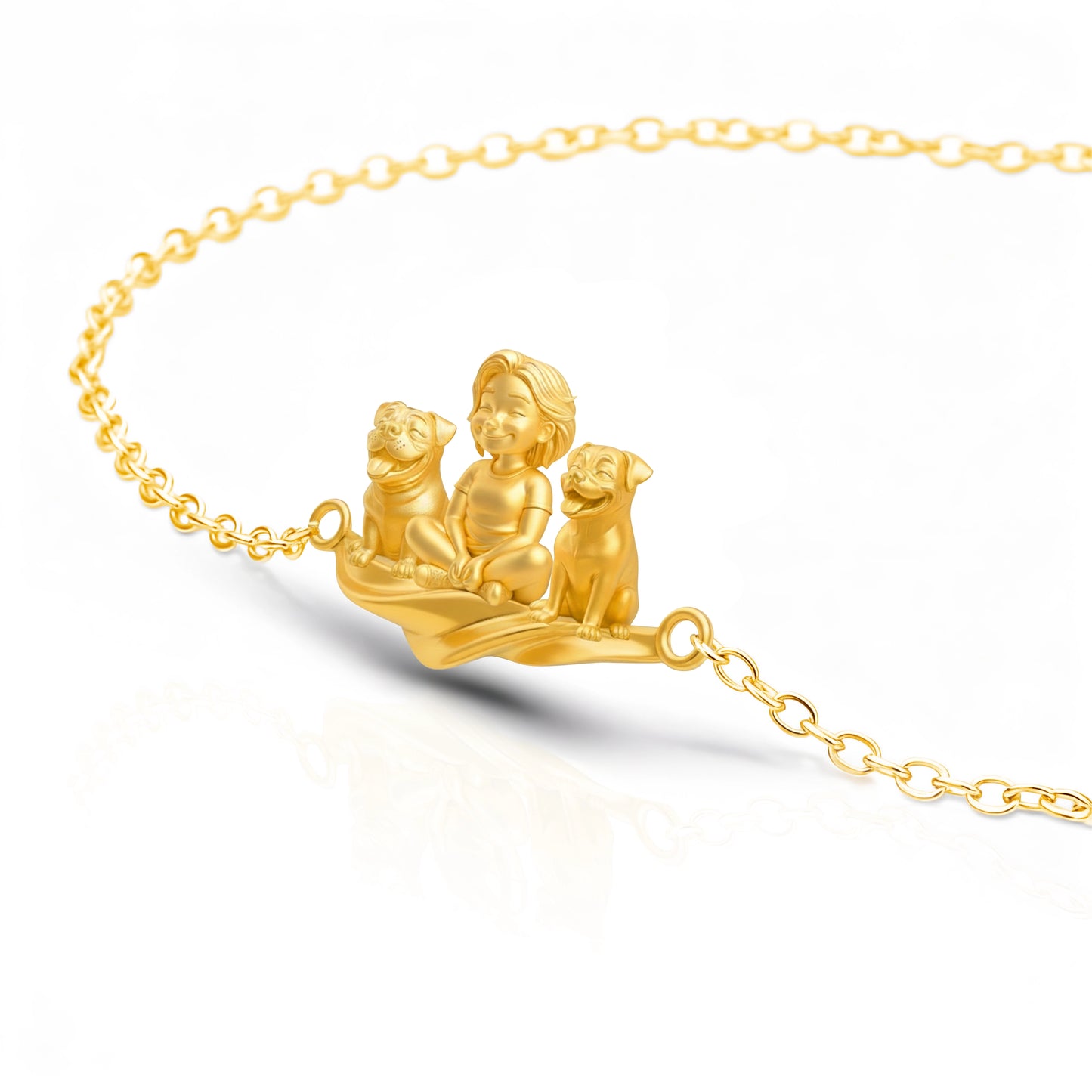 Soulyshine Personalized Girl And Her Pets - Handcrafted Bracelet