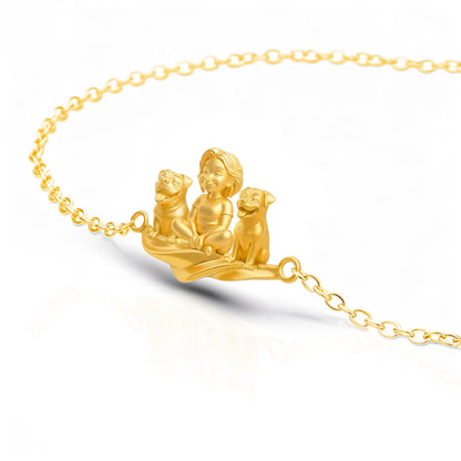 Soulyshine Personalized Girl And Her Pets - Handcrafted Bracelet