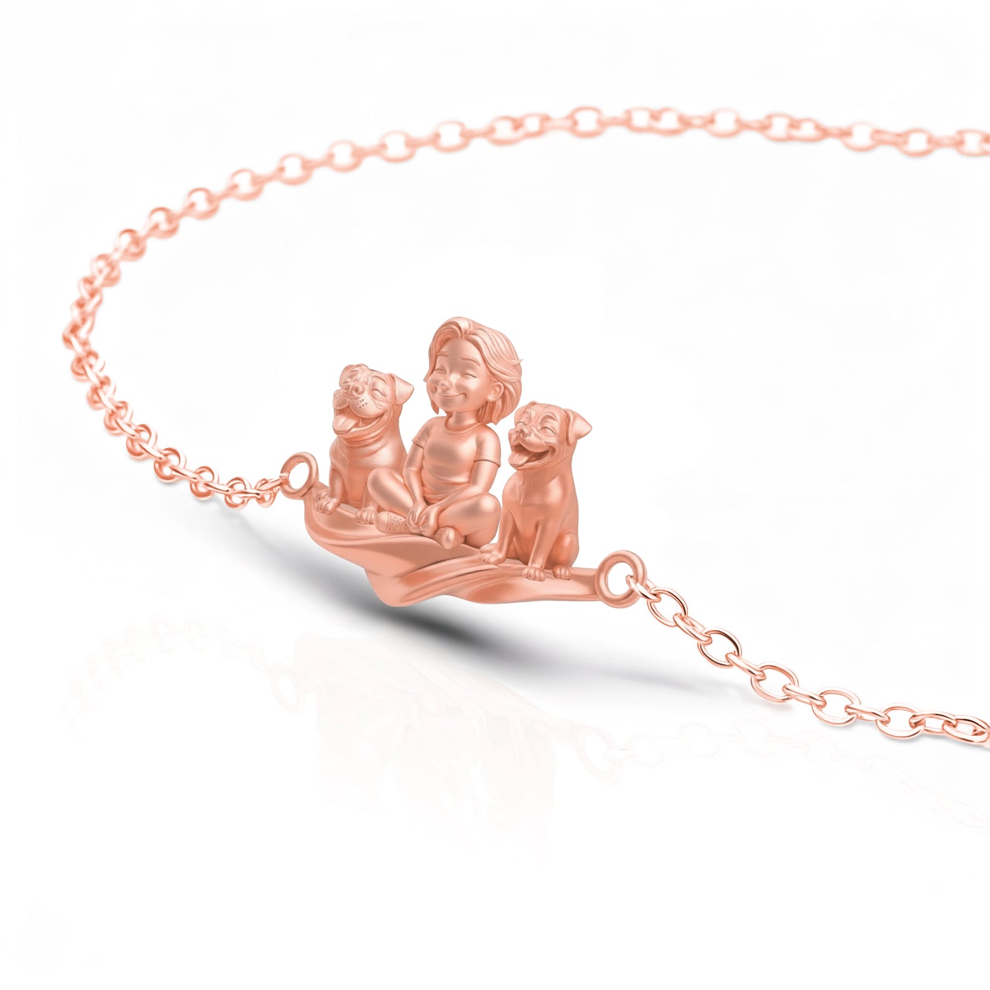 Soulyshine Personalized Girl And Her Pets - Handcrafted Bracelet