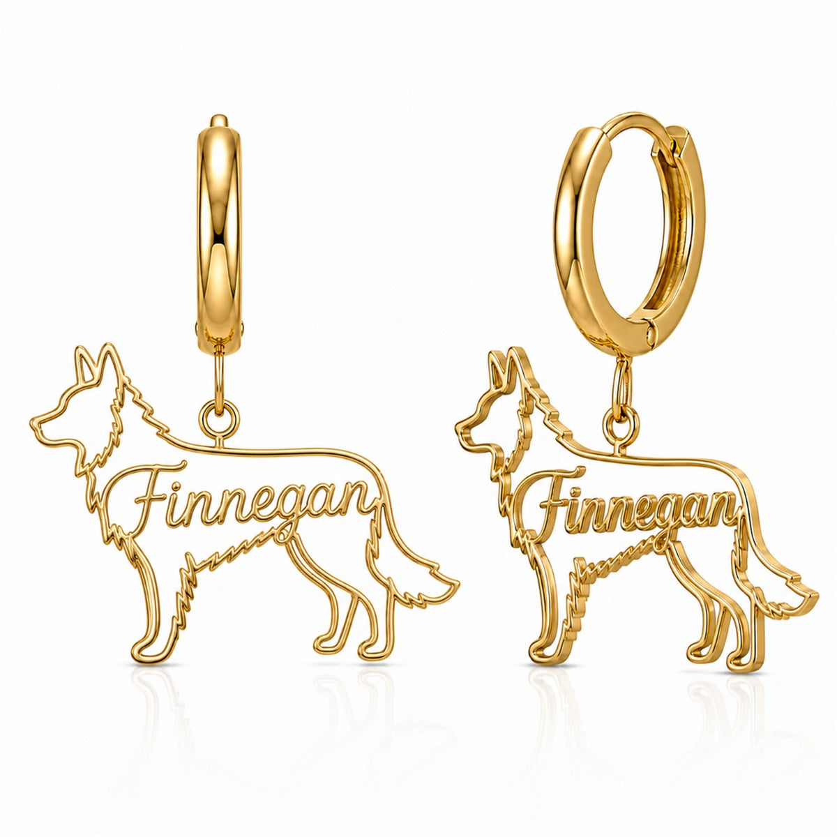 Border Collie rough coat - 18K Gold Vermeil - 1st