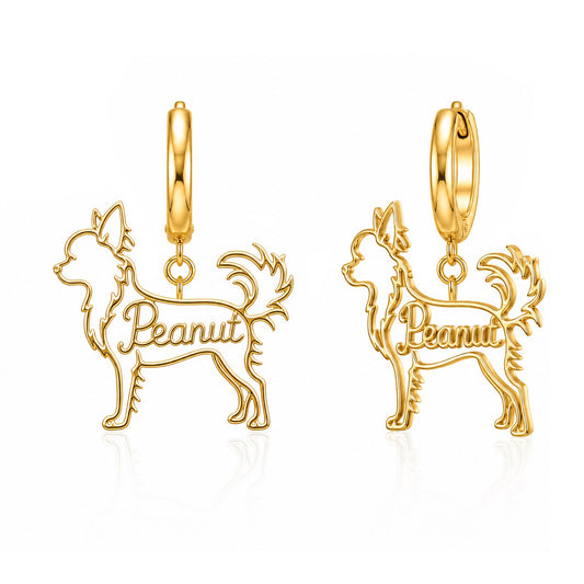 Chihuahua long hair - 18K Gold Vermeil - 1st