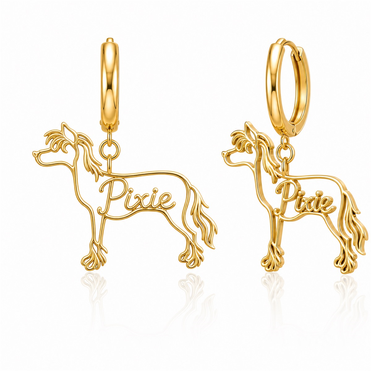 Chinese Crested hairless - 18K Gold Vermeil - 1st