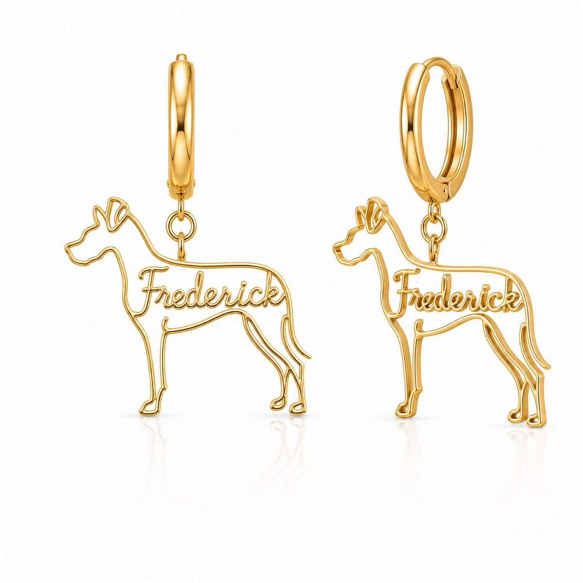 Great Dane natural ears - 18K Gold Vermeil - 1st