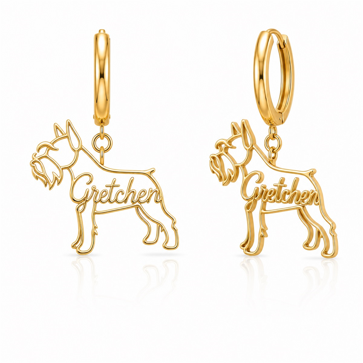 Schnauzer Miniature cropped ears - 18K Gold Vermeil - 1st