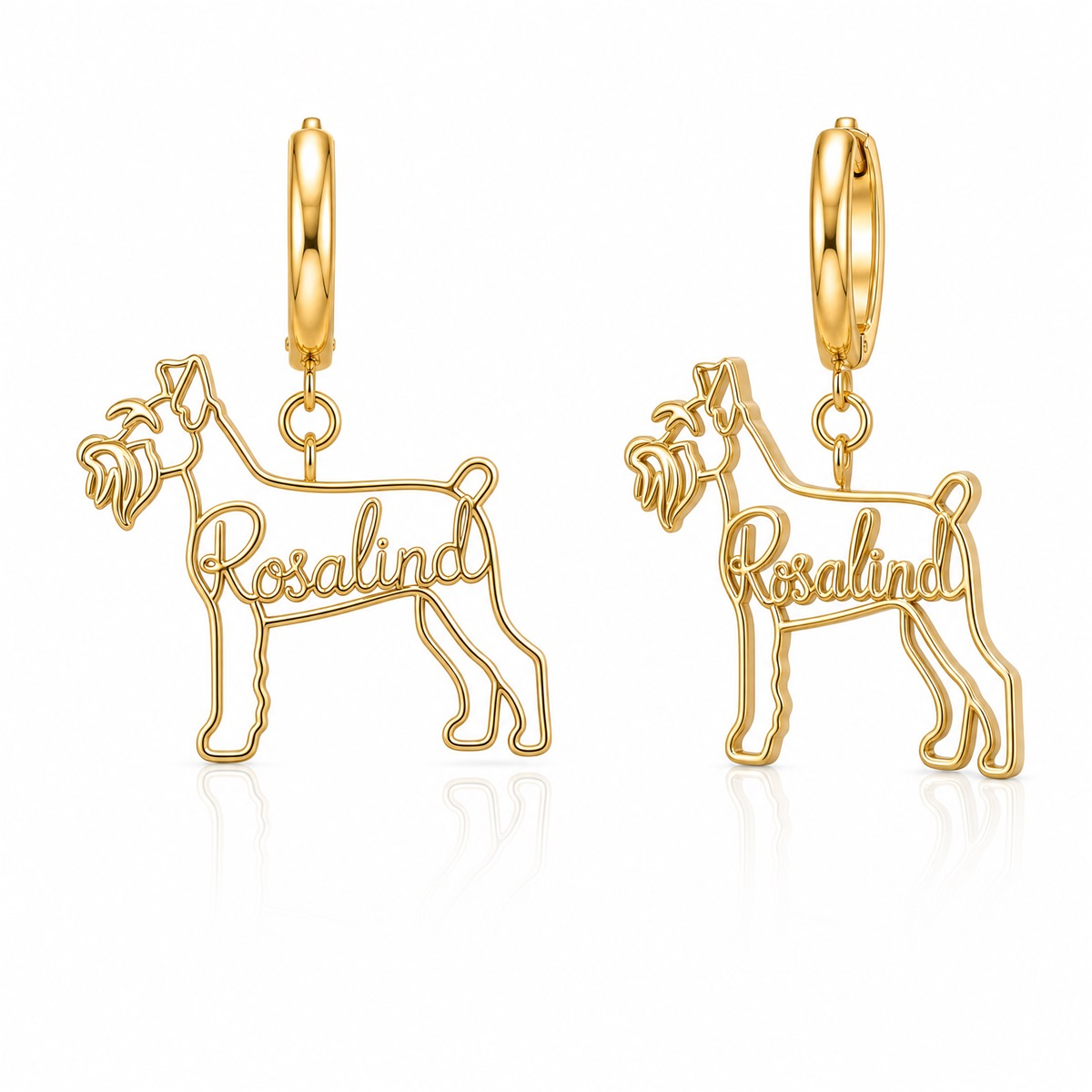 Schnauzer Miniature natural ears - 18K Gold Vermeil - 1st