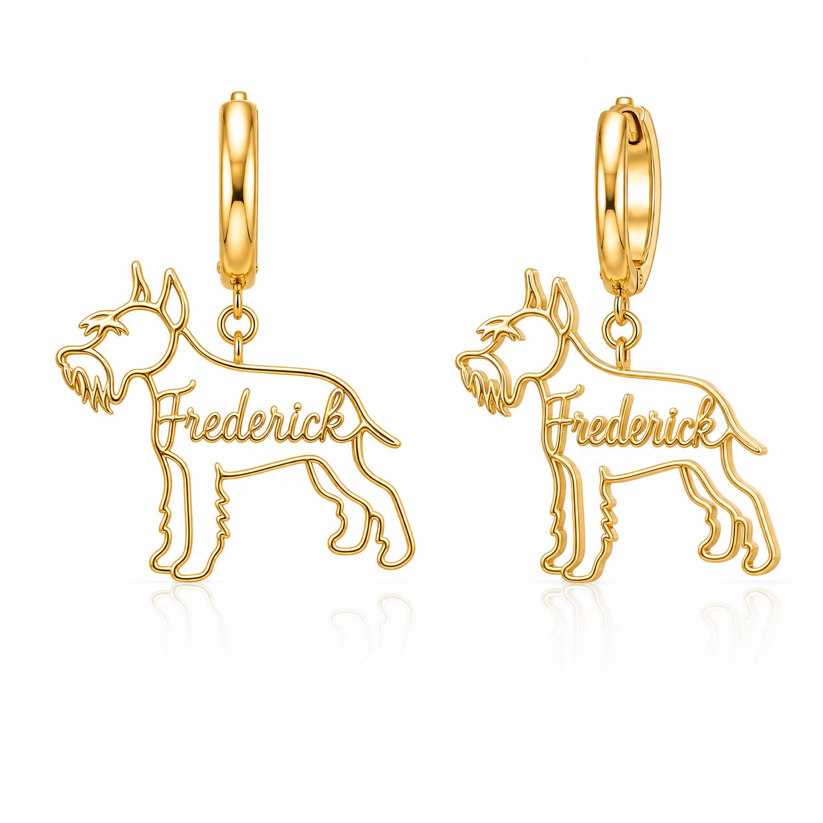 Schnauzer Standard cropped ears - 18K Gold Vermeil - 1st