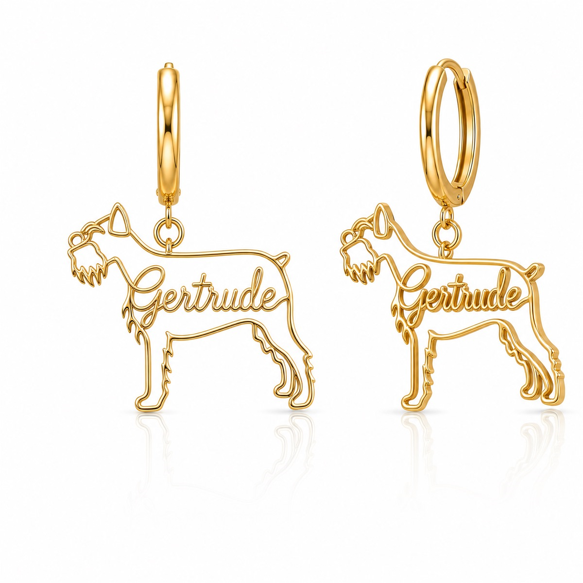 Schnauzer Standard natural ears - 18K Gold Vermeil - 1st