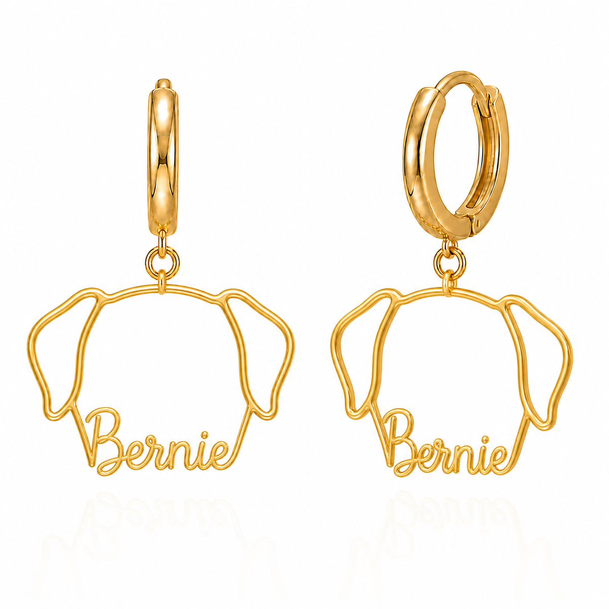 Saint Bernard Bernie personalized pet face earrings
