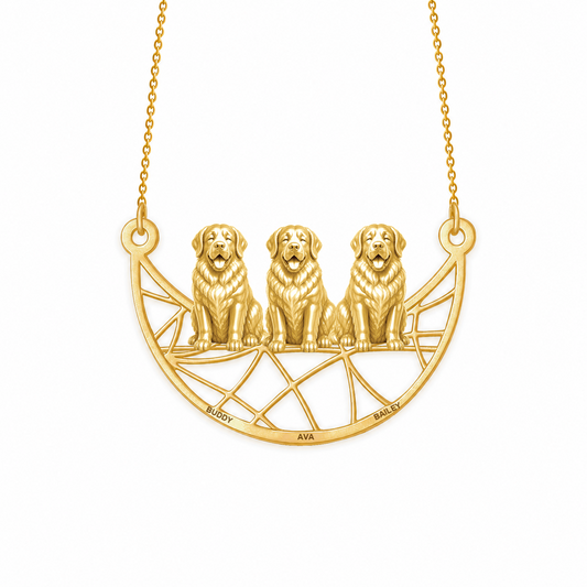 Soulyshine Saint Bernard Eternal Paw personalized pets necklace