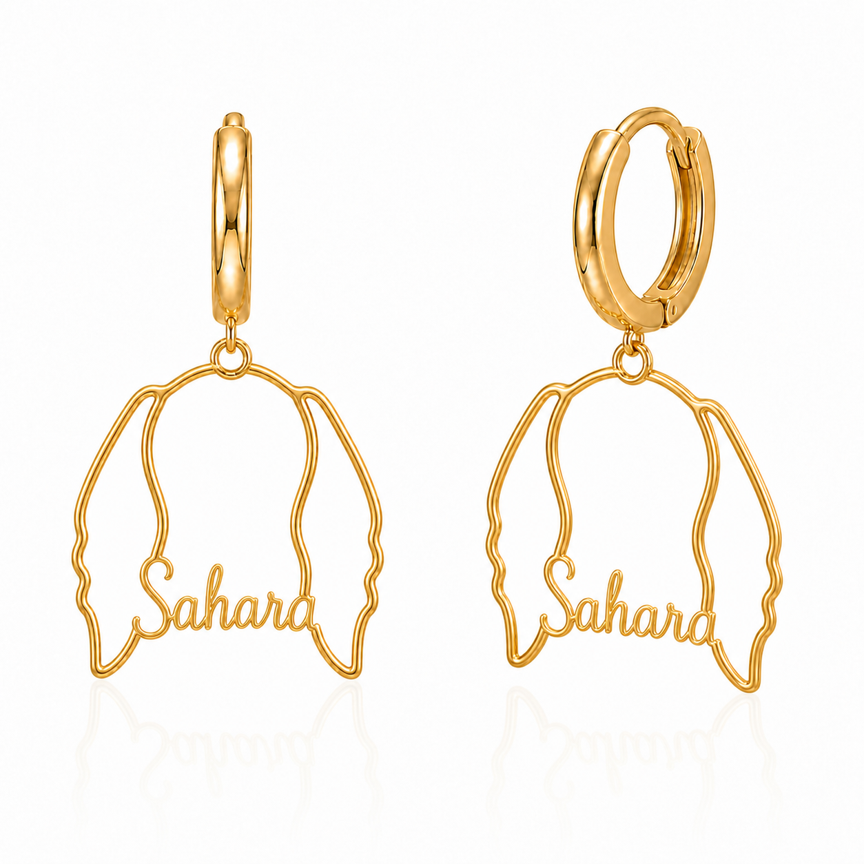 Saluki Sahara personalized pet face earrings